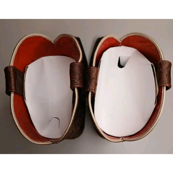 Macie Bean Boots Sz 7M Floral Embroidered Brown Leather Snip Toe Western Cowgirl - Picture 11 of 16